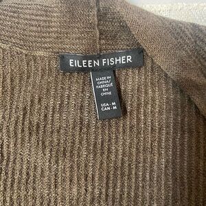 Eileen Fisher Chocolate Brown Ribbed Knit Sweater
